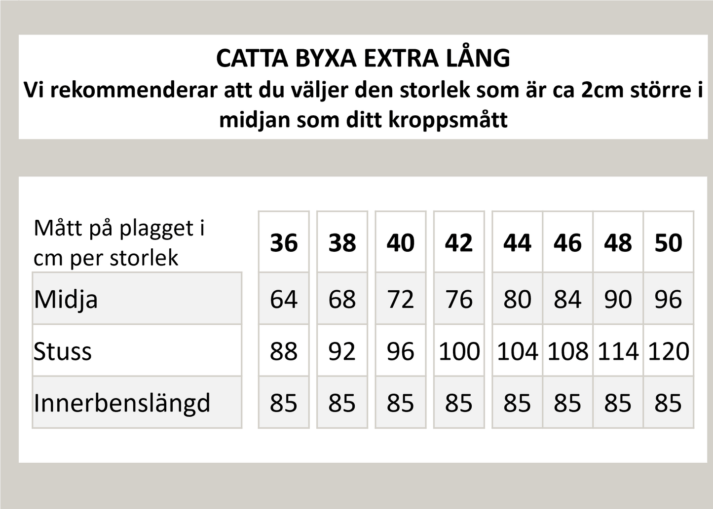 Catta byxa extralång - Svart