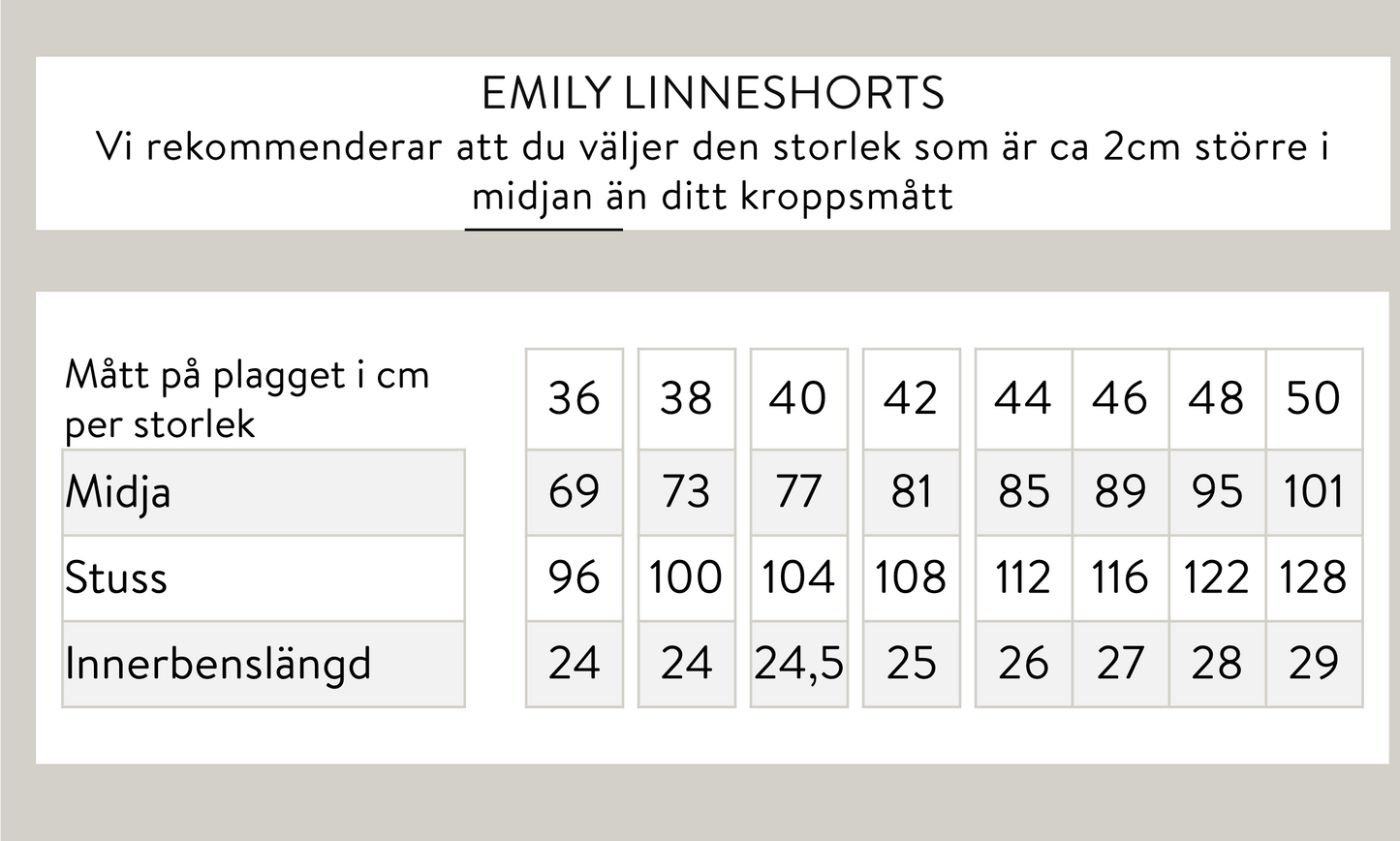 Emily linneshorts - Mörkgrön