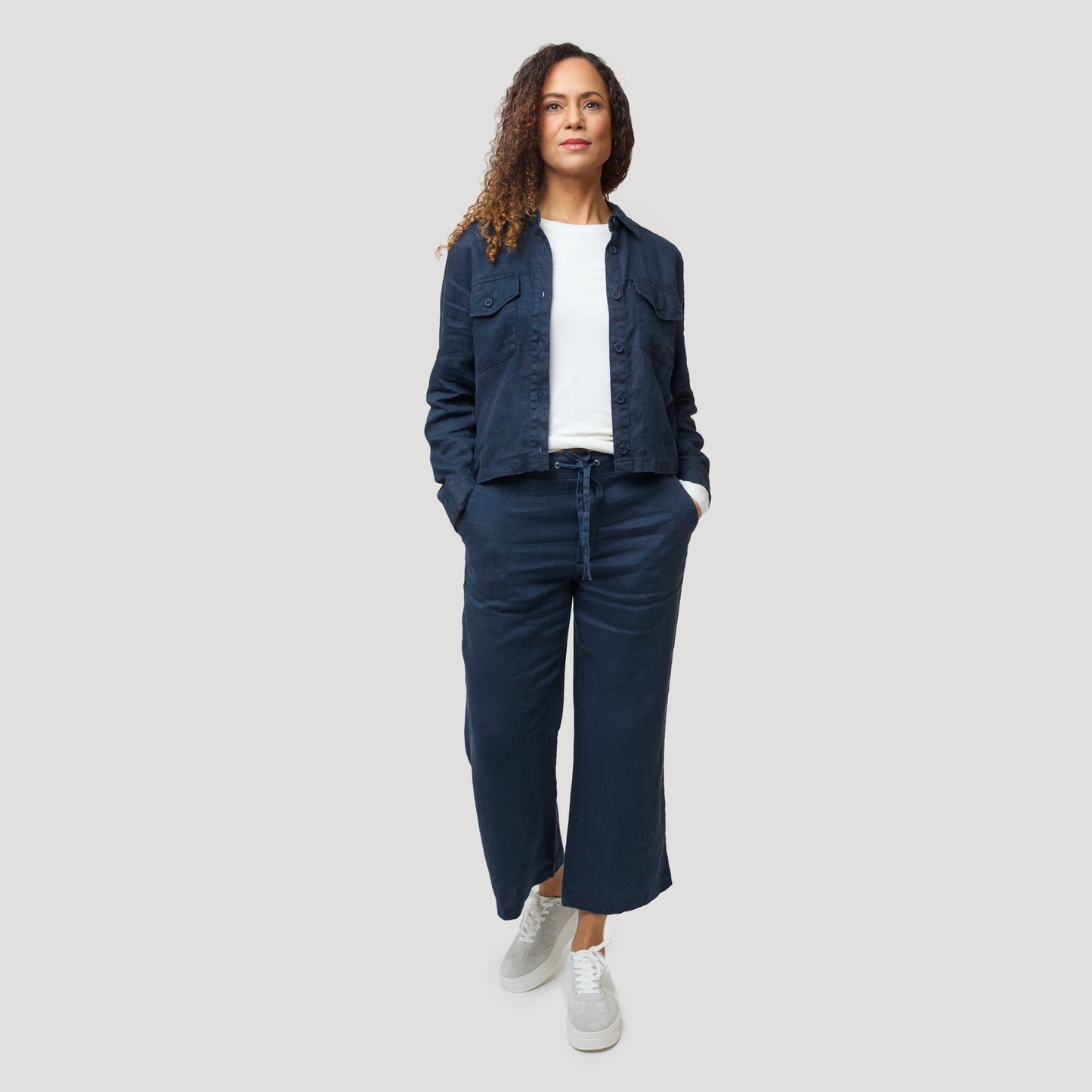 Emily linnebyxa ankellång - Mörkblå