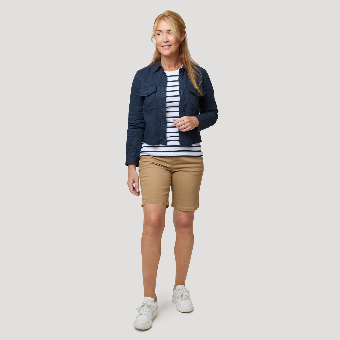 Emily linnejacka - Mörkblå