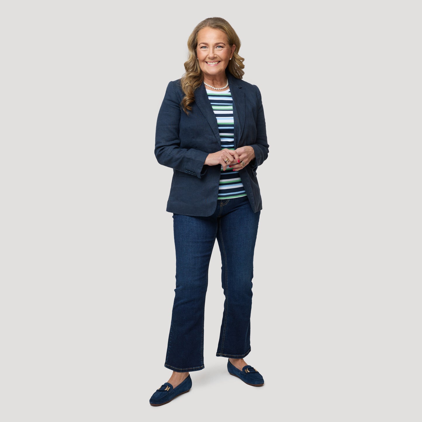 Emily linnekavaj - Mörkblå