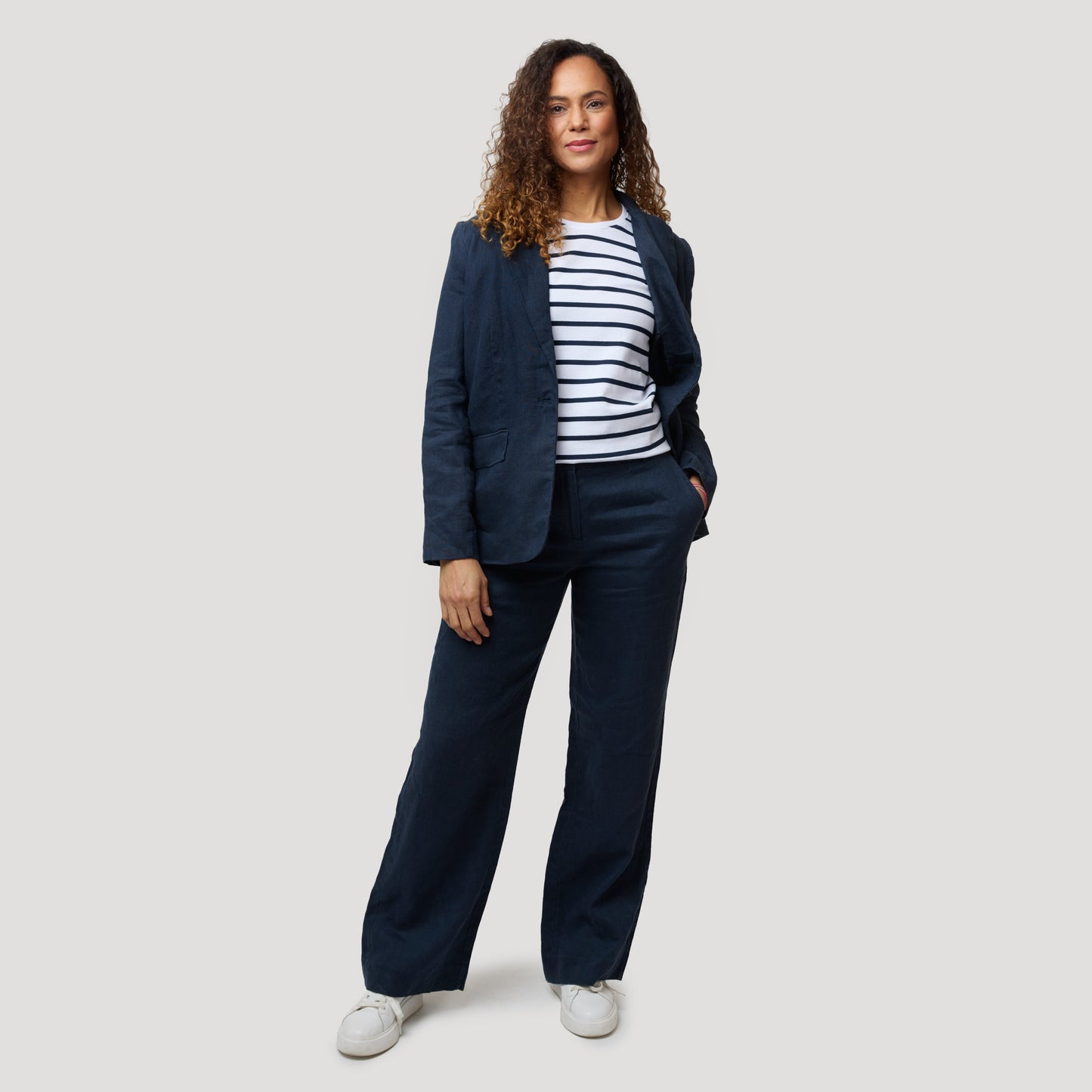 Emily linnekavaj - Mörkblå