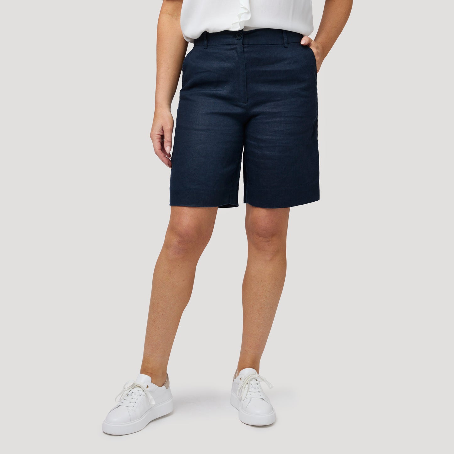 Emily linneshorts - Mörkblå