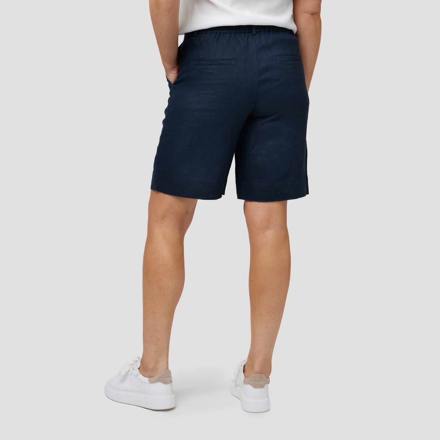 Emily linneshorts - Mörkblå