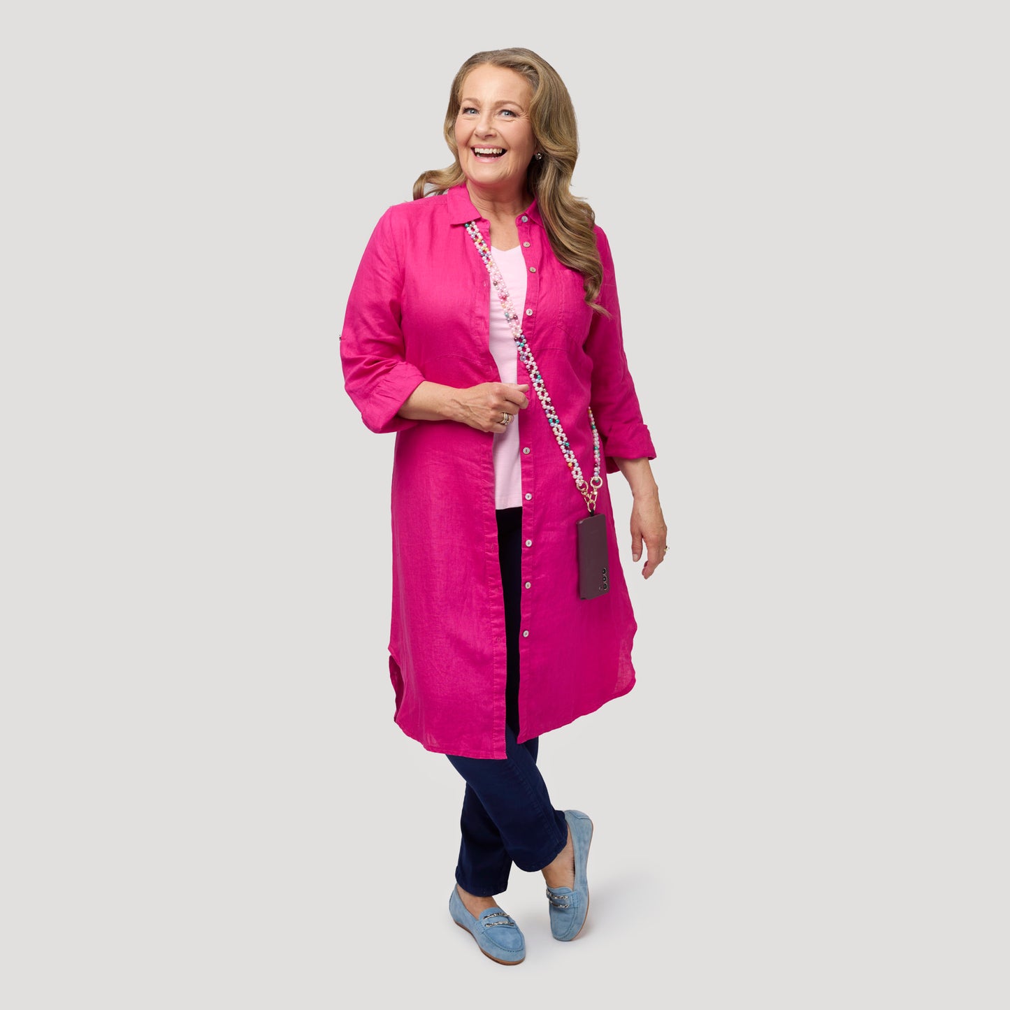 Juliet pellavamekko - pinkki