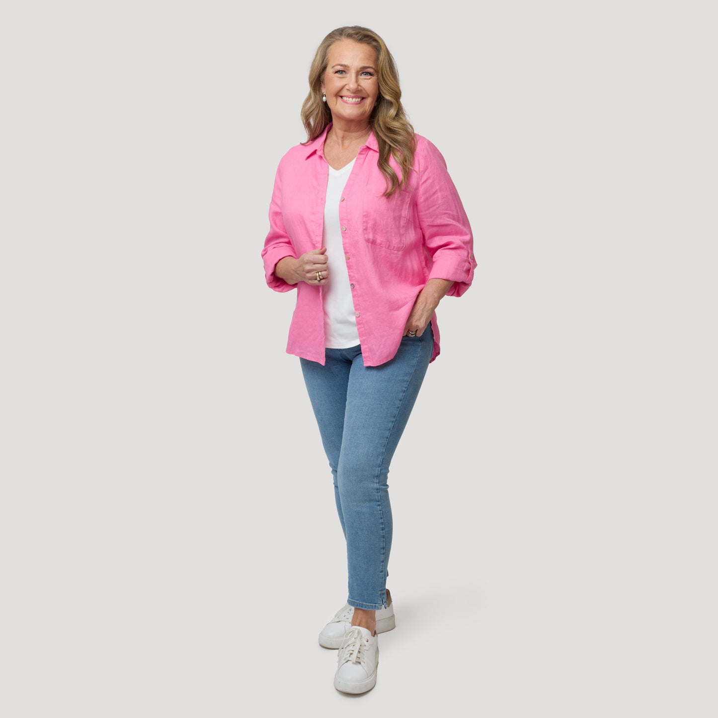 Louise linneskjorta - Rosa