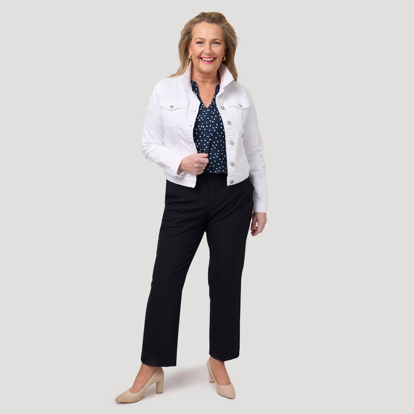 Monica jeansjacka - Vit
