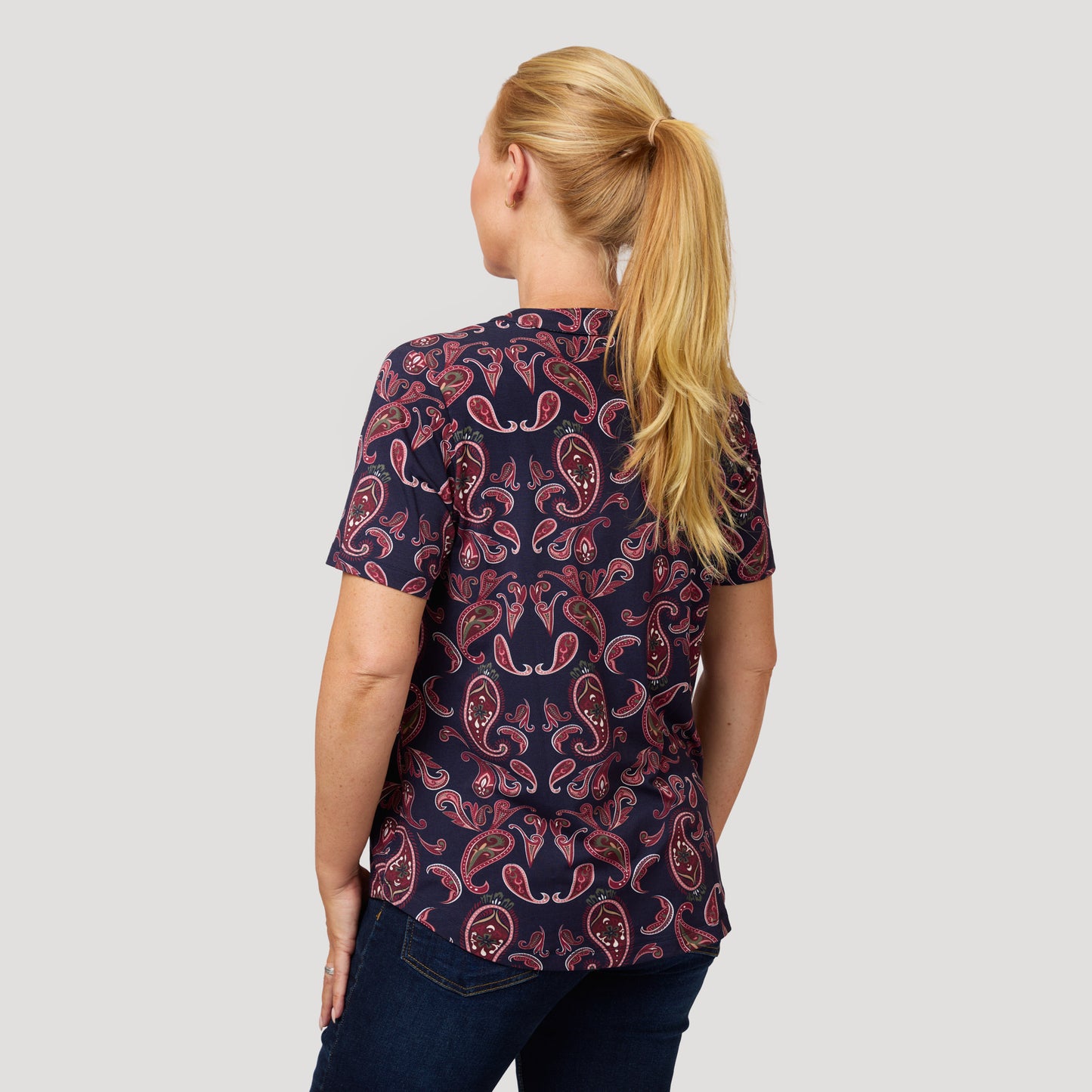 Ylva-toppi - Tummansininen paisley-kuvio