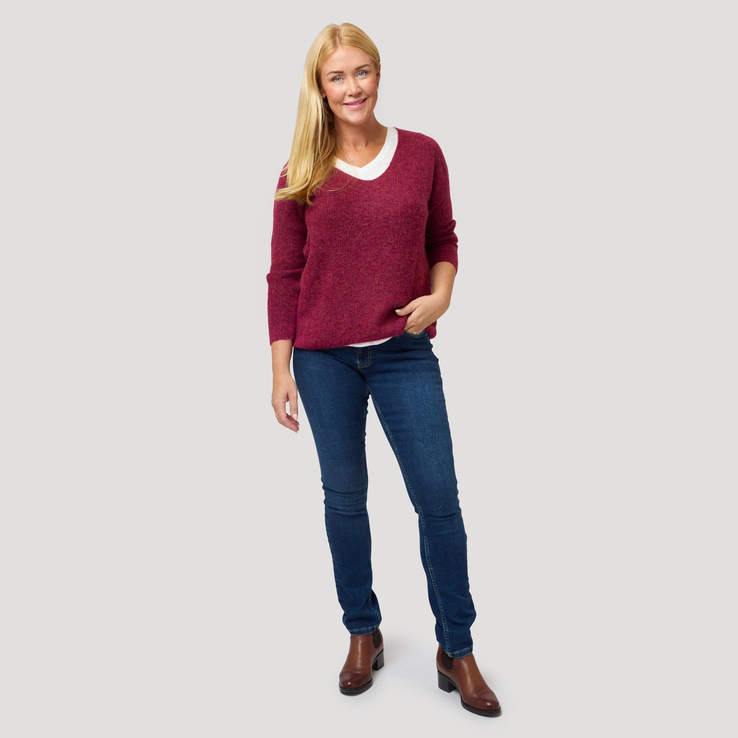 Maggie tröja - Vinröd