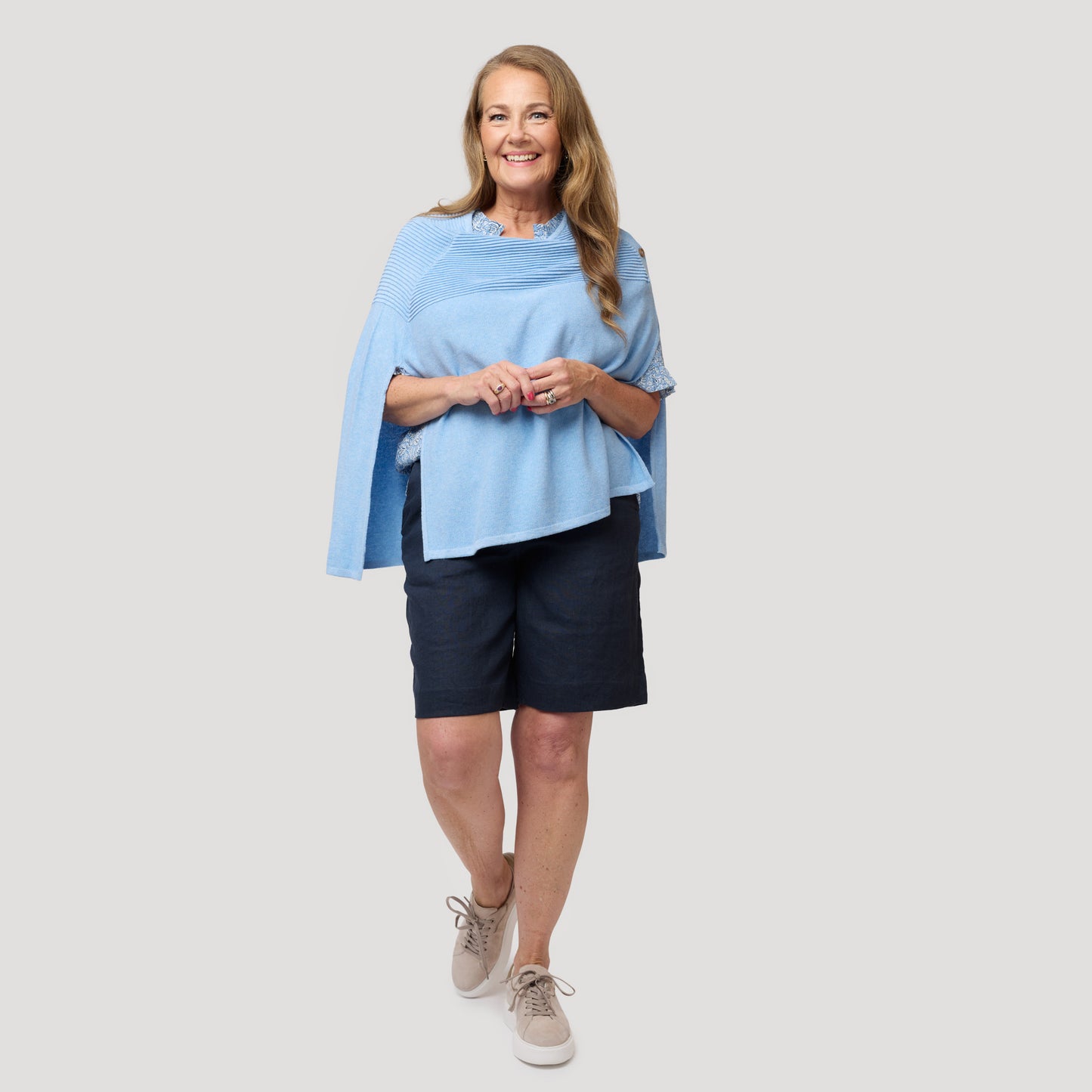 Petra poncho - sininen