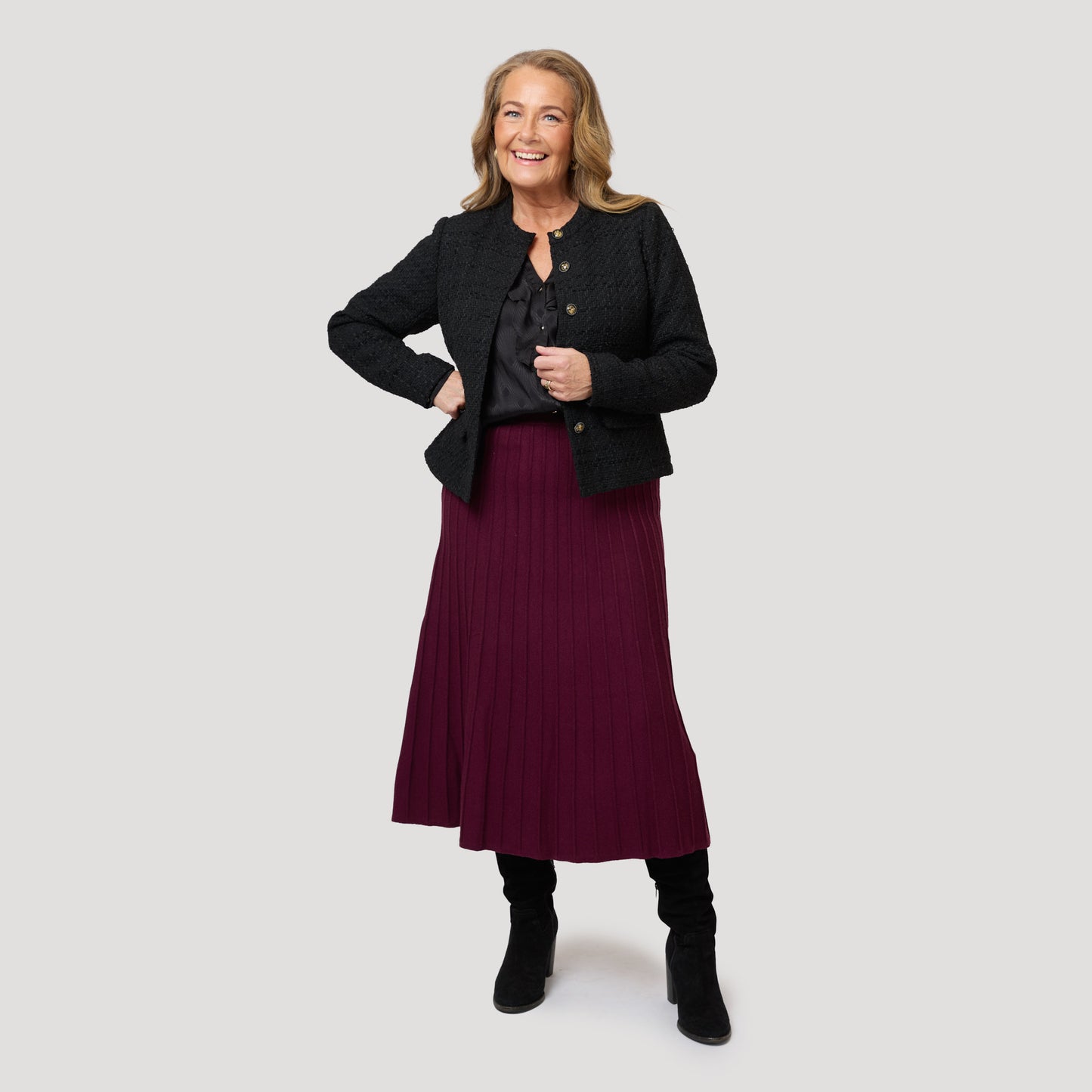 Tina kjol - Vinröd