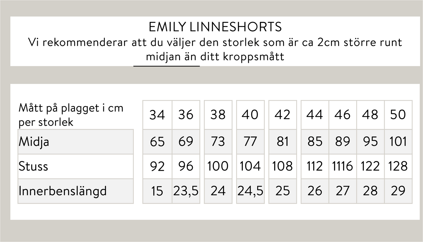 Emily pellavashortsit - Navy