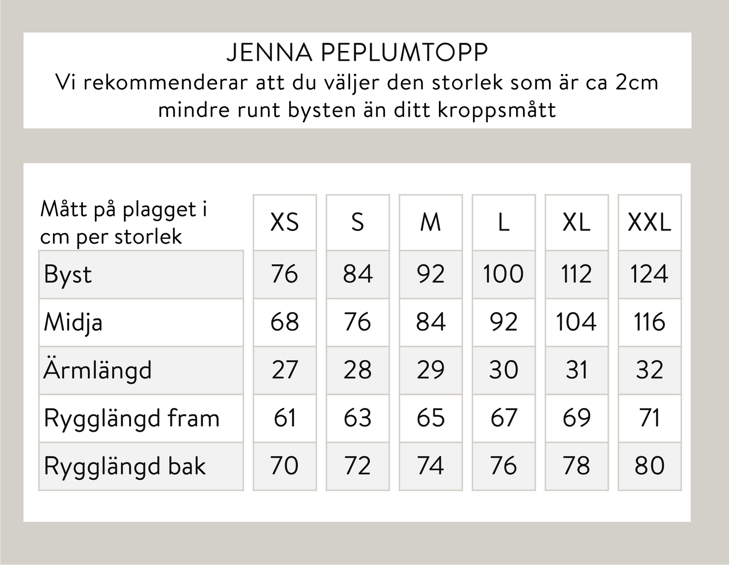 Jenna peplumtopp - Svart