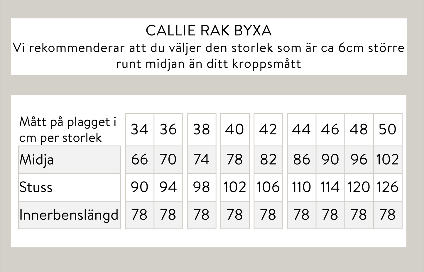 Callie suorat housut - beige