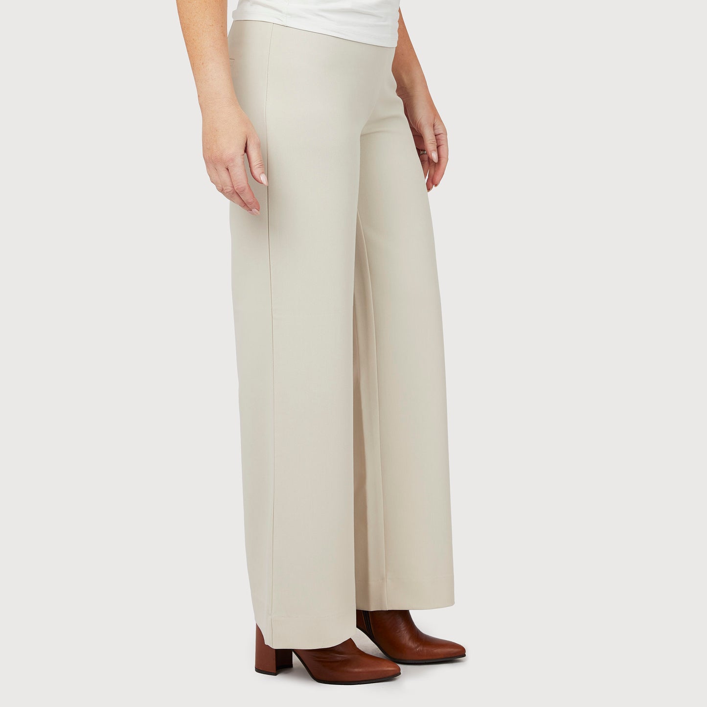 Callie leveät housut - vaaleanbeige