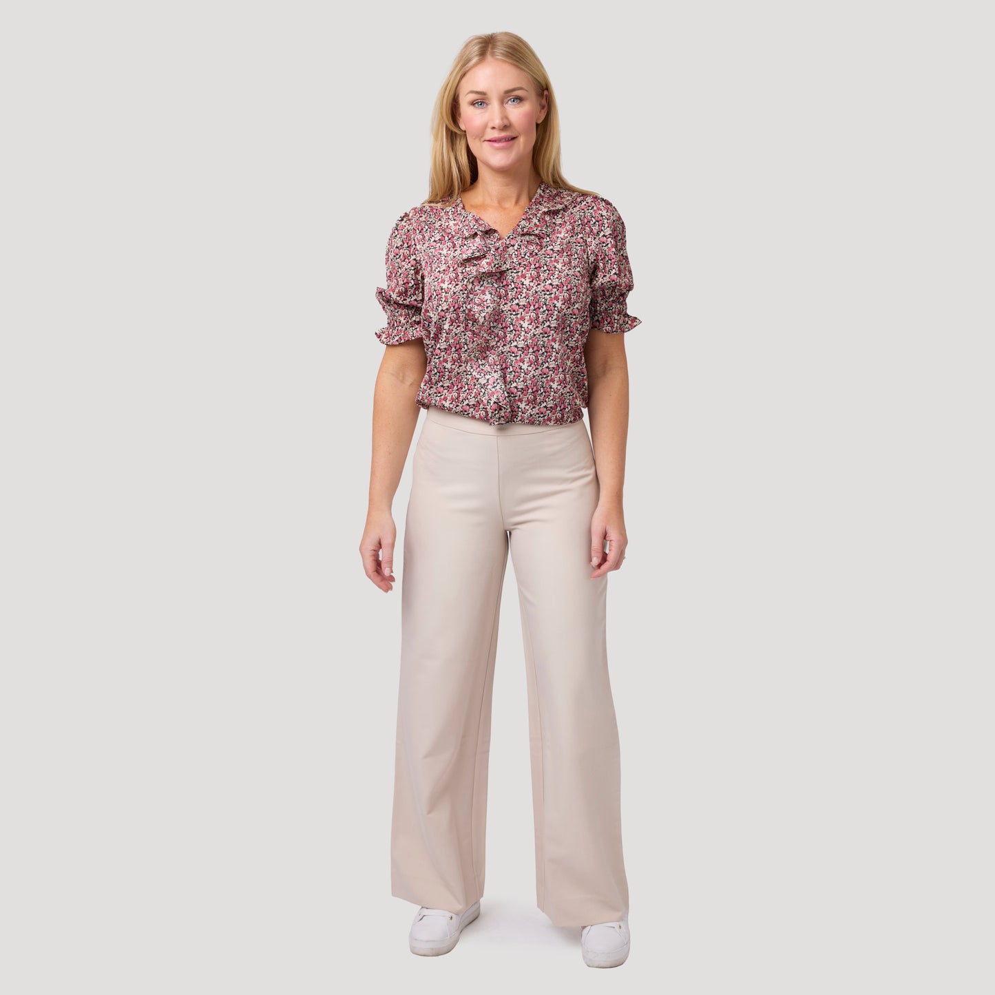Callie leveät housut - vaaleanbeige