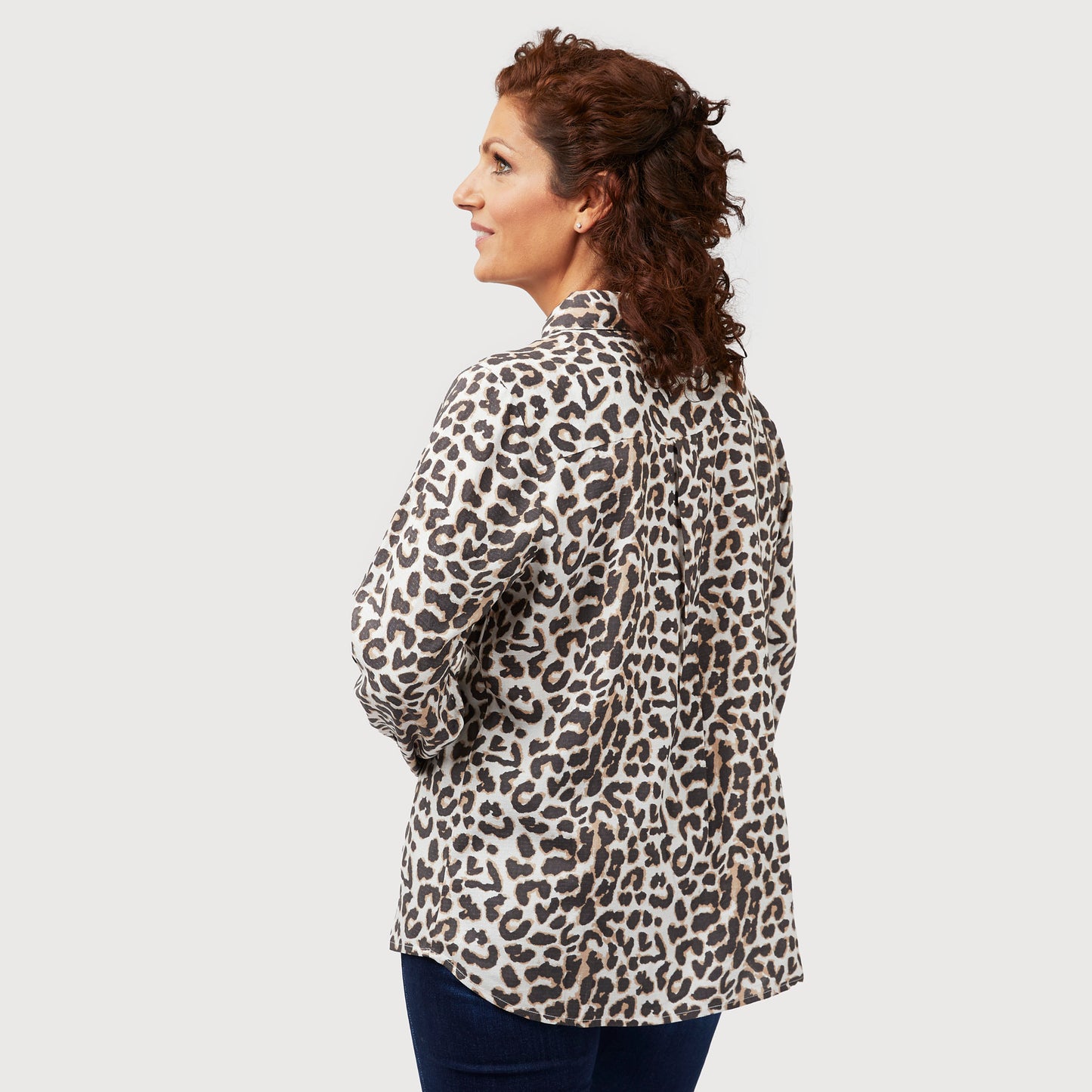 Nydia blus - Leopardmönstrad