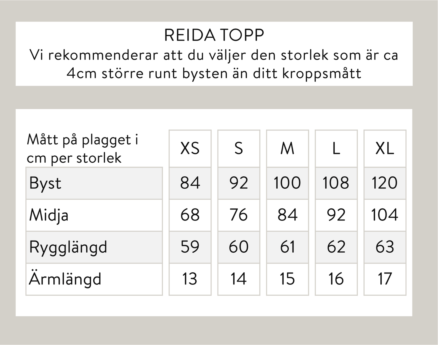 Reida toppi - luonnonvalkoinen