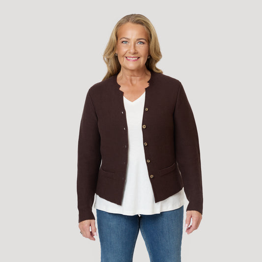 Francine-neuletakki – Tummanruskea