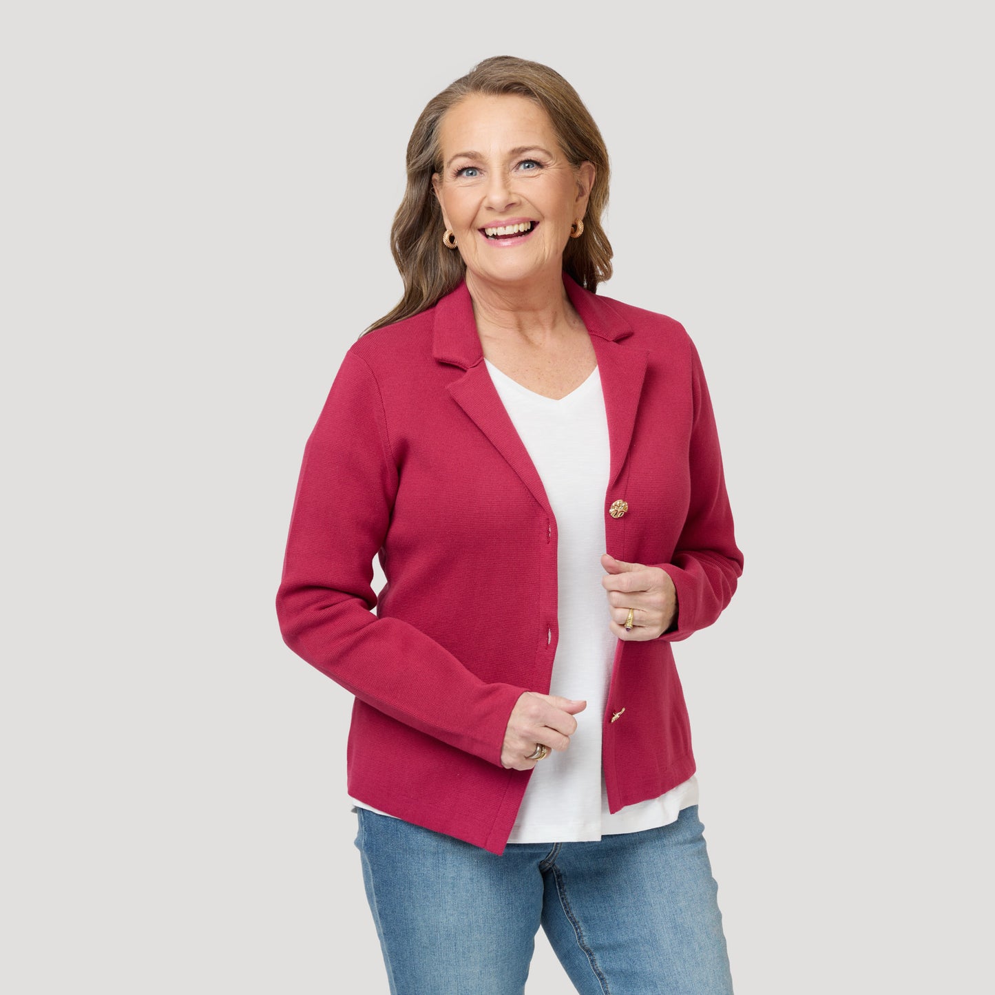 Jackie-neuletakki - Vadelmanpunainen