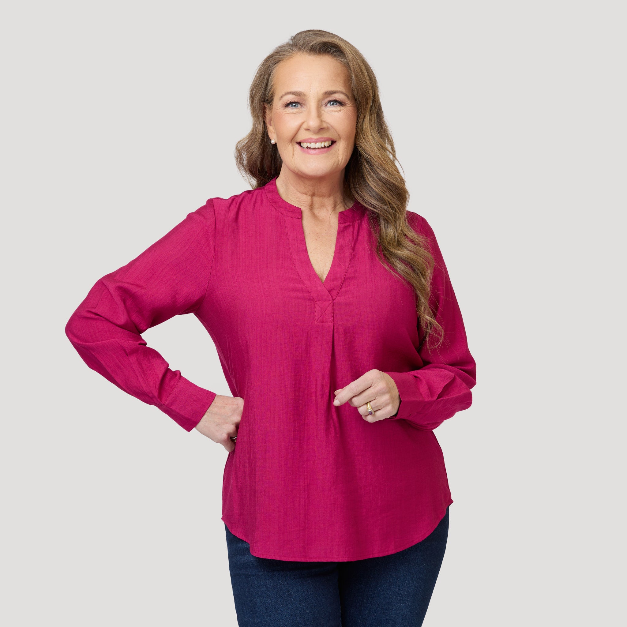 Lizette blus - Mörkrosa