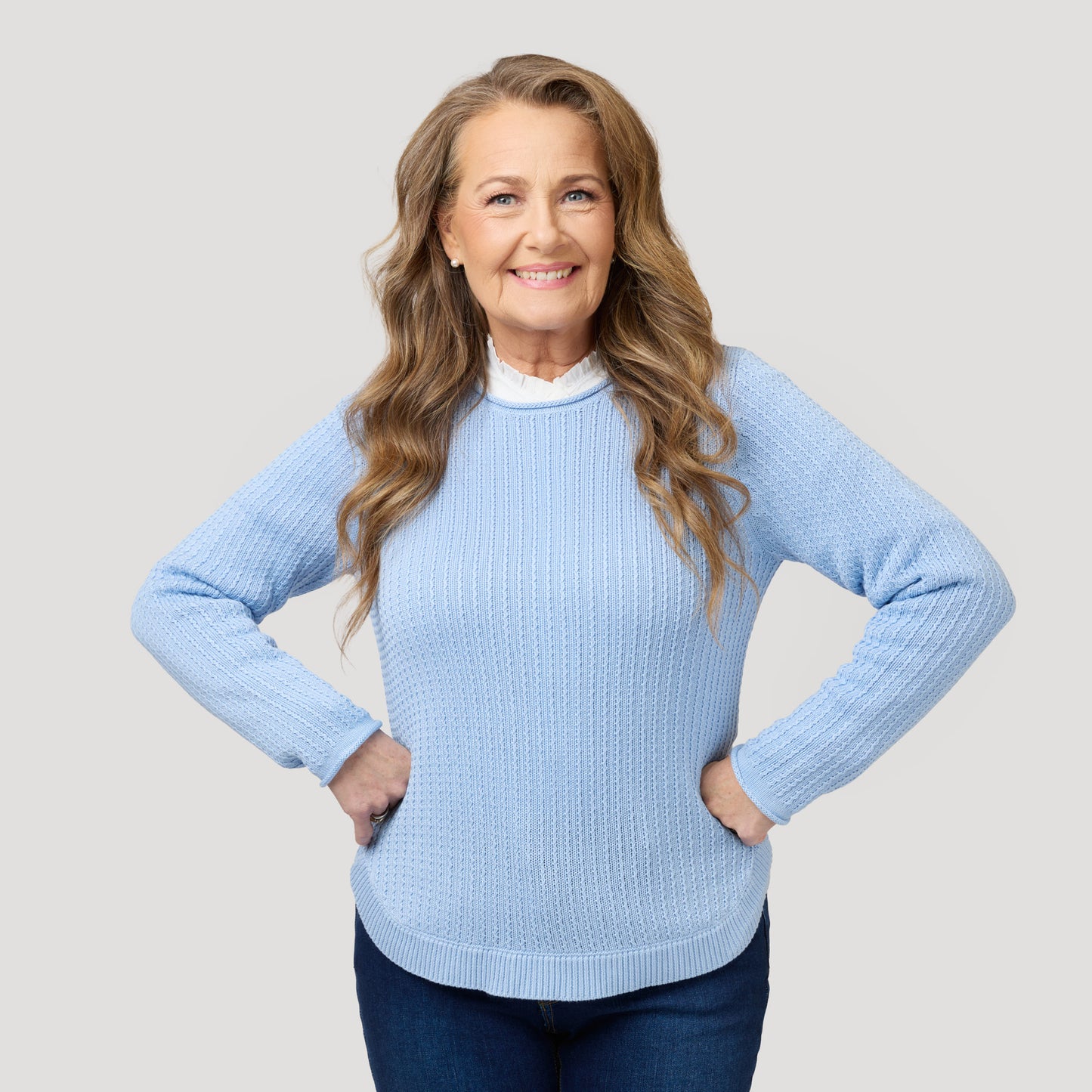 Rachel-neulepusero - Vaaleansininen