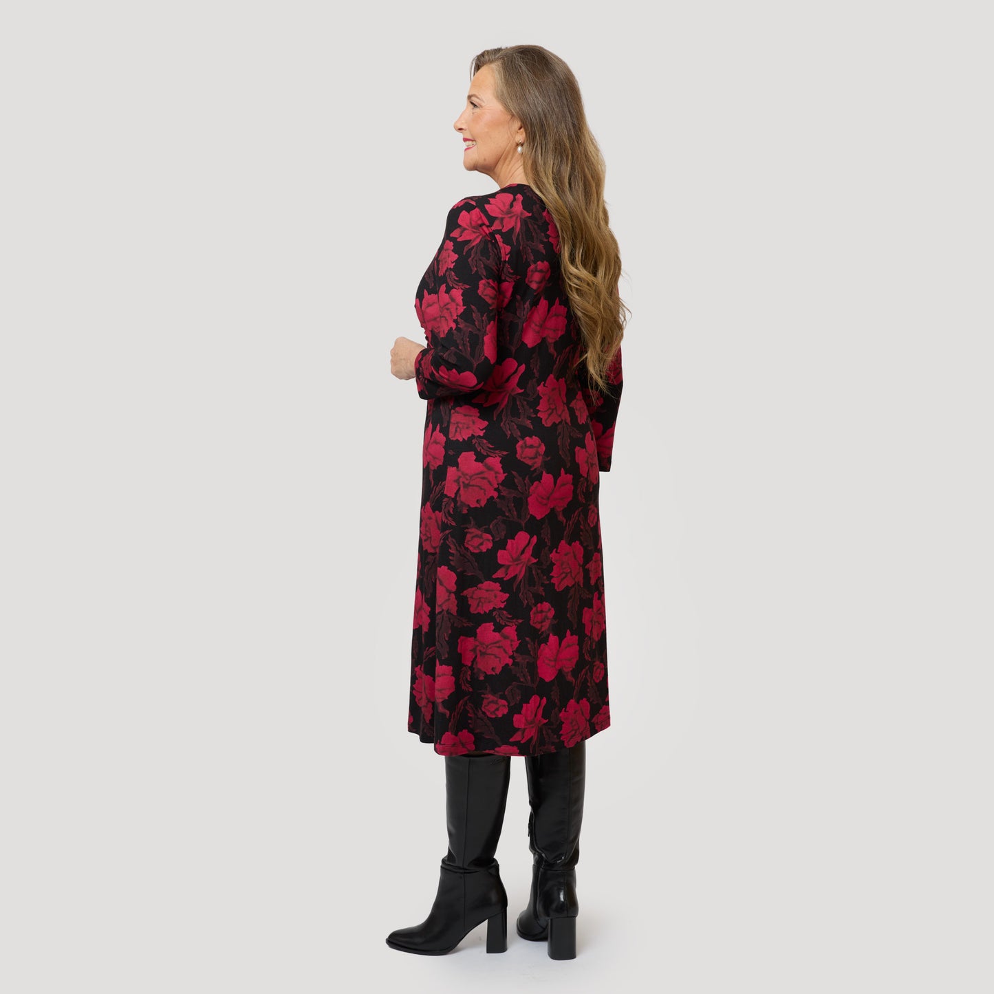 Sasha klänning - Svart blommig