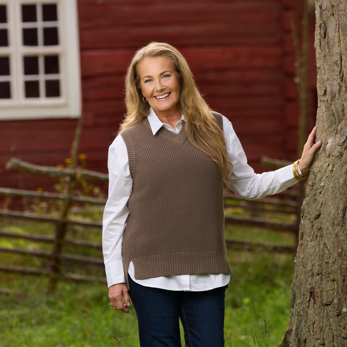 Claudia väst - Taupe