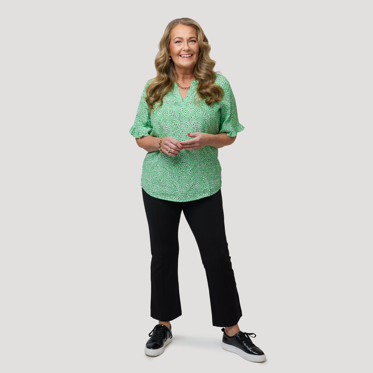 Mia blus - Grön prick