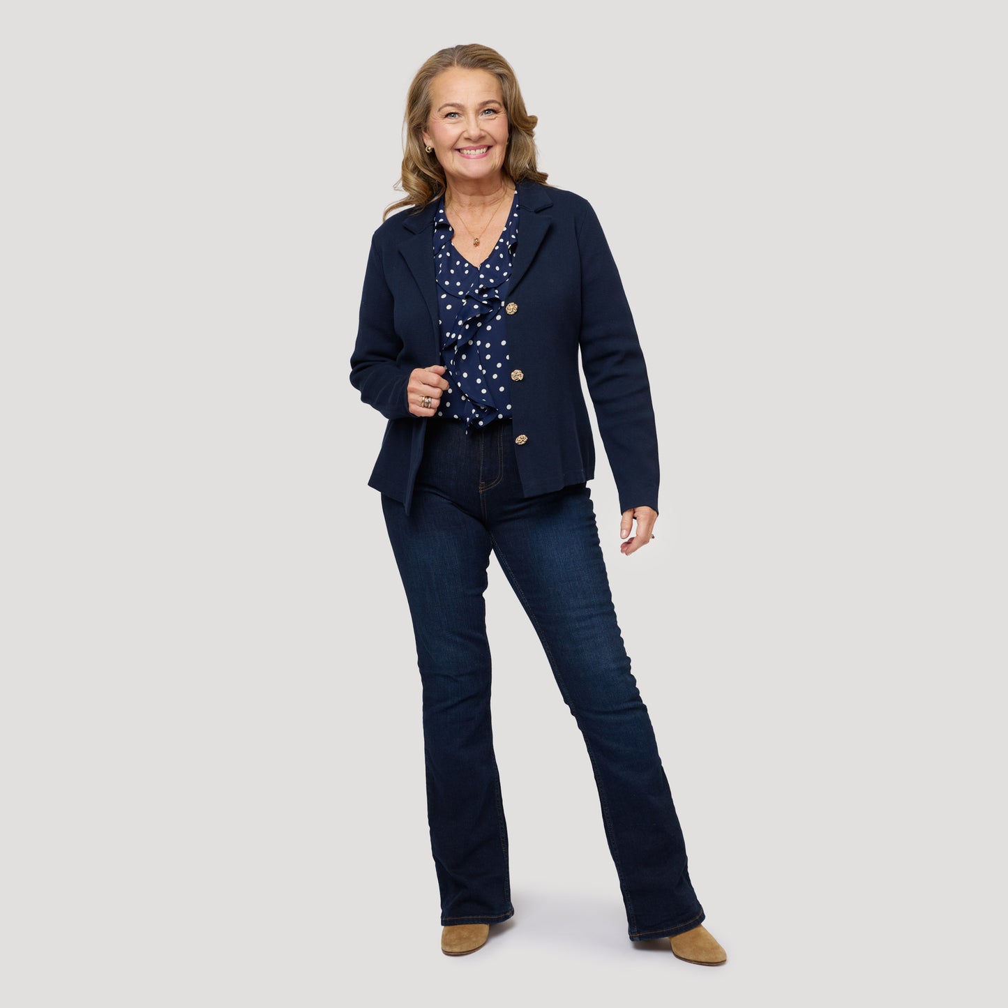 Jackie neuletakki - tummansininen