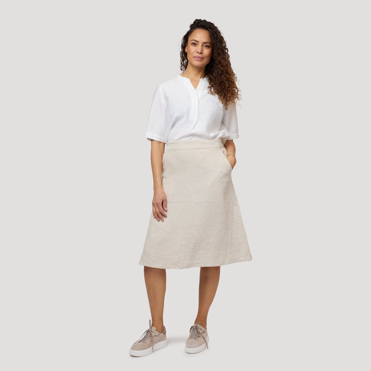 Emilyn pellavahame - Vaalea beige