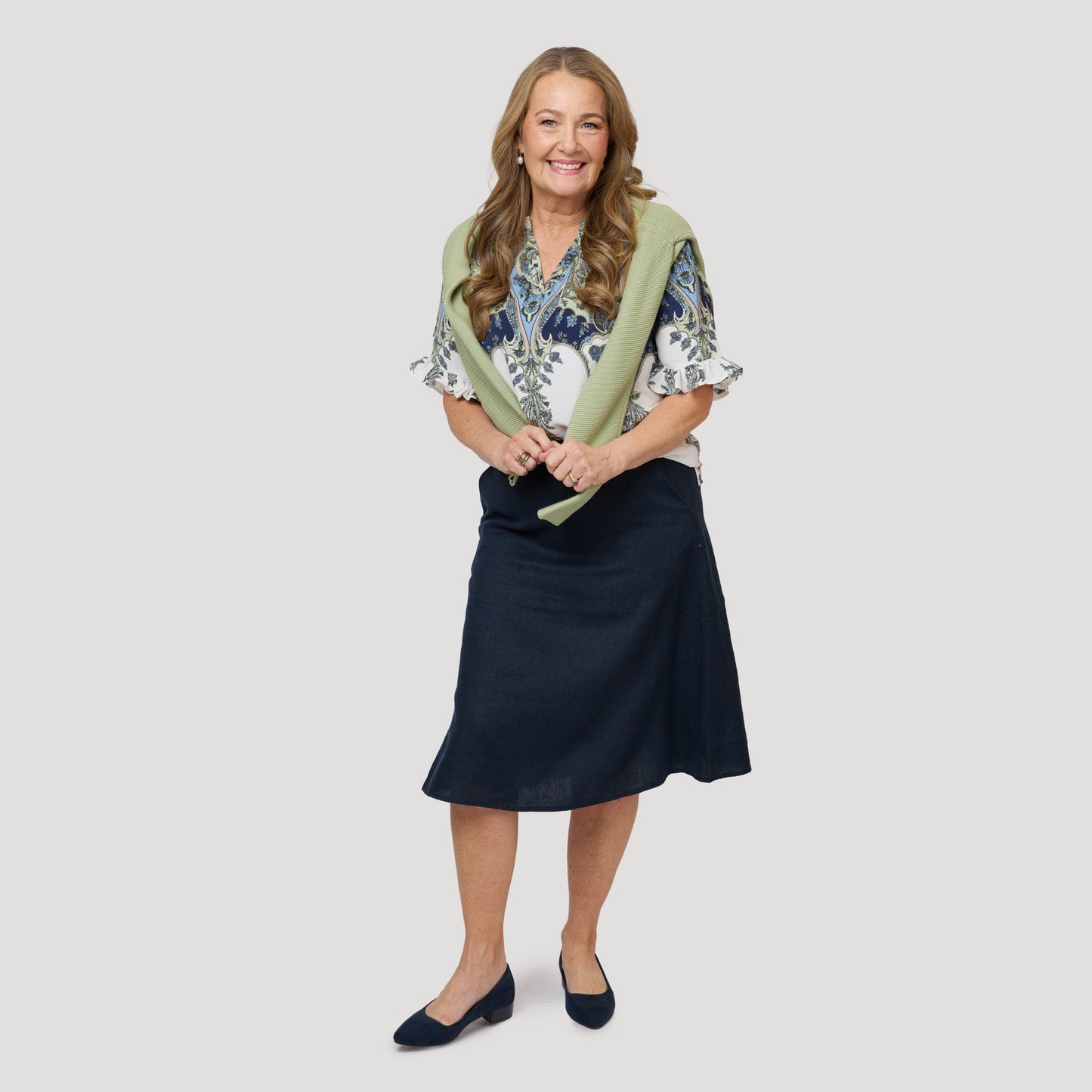 Emilyn pellavahame - Tummansininen