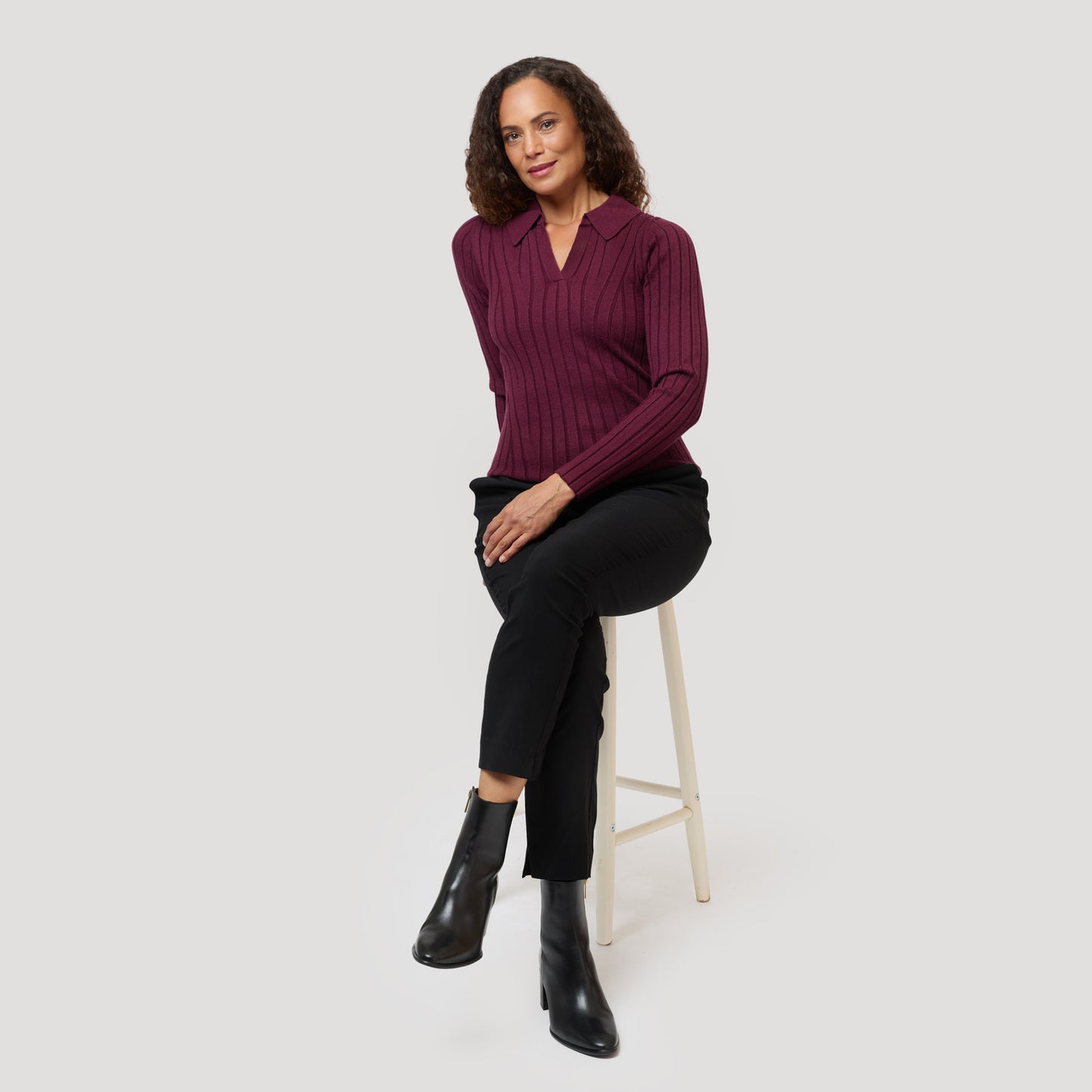 Tina tröja - Vinröd