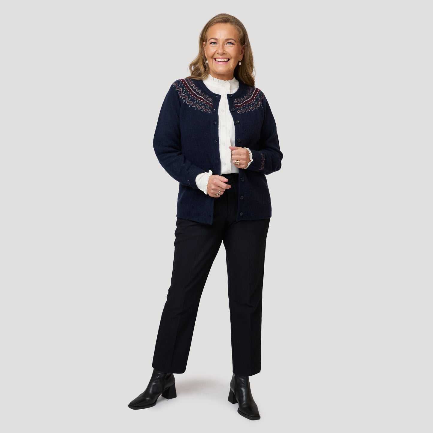 Freja-neuletakki - Tummansininen