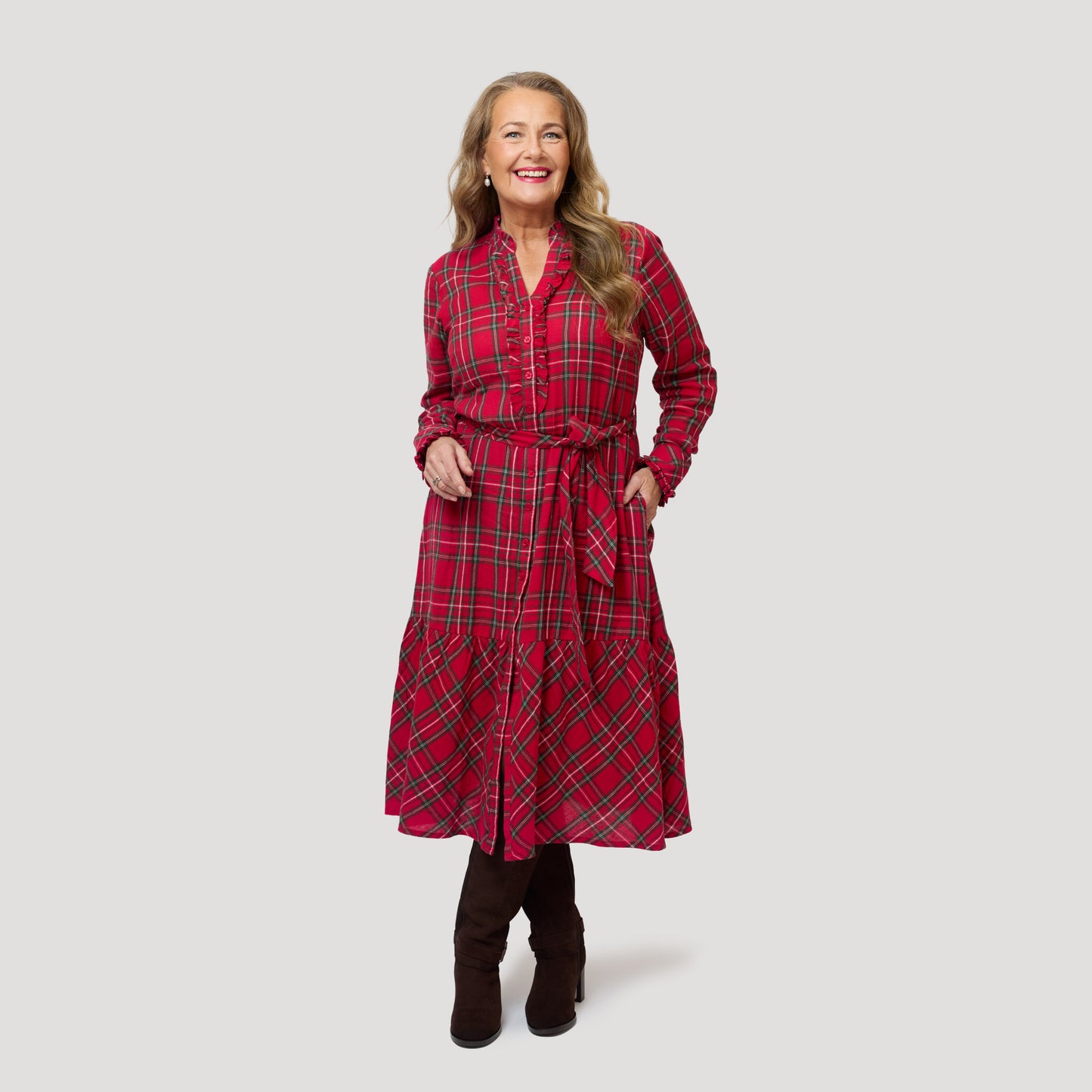 Punaruudullinen joulumekko