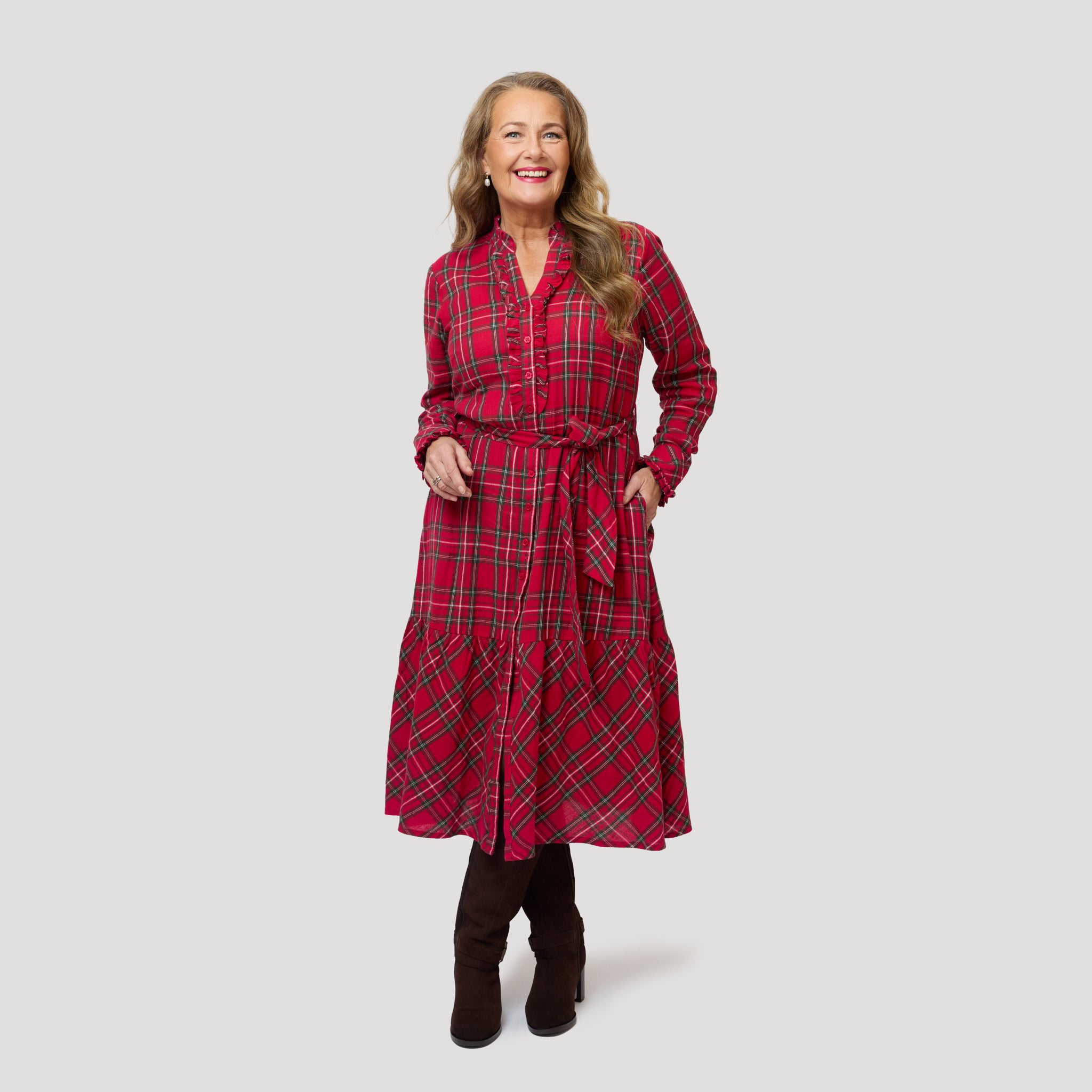 Punaruudullinen joulumekko