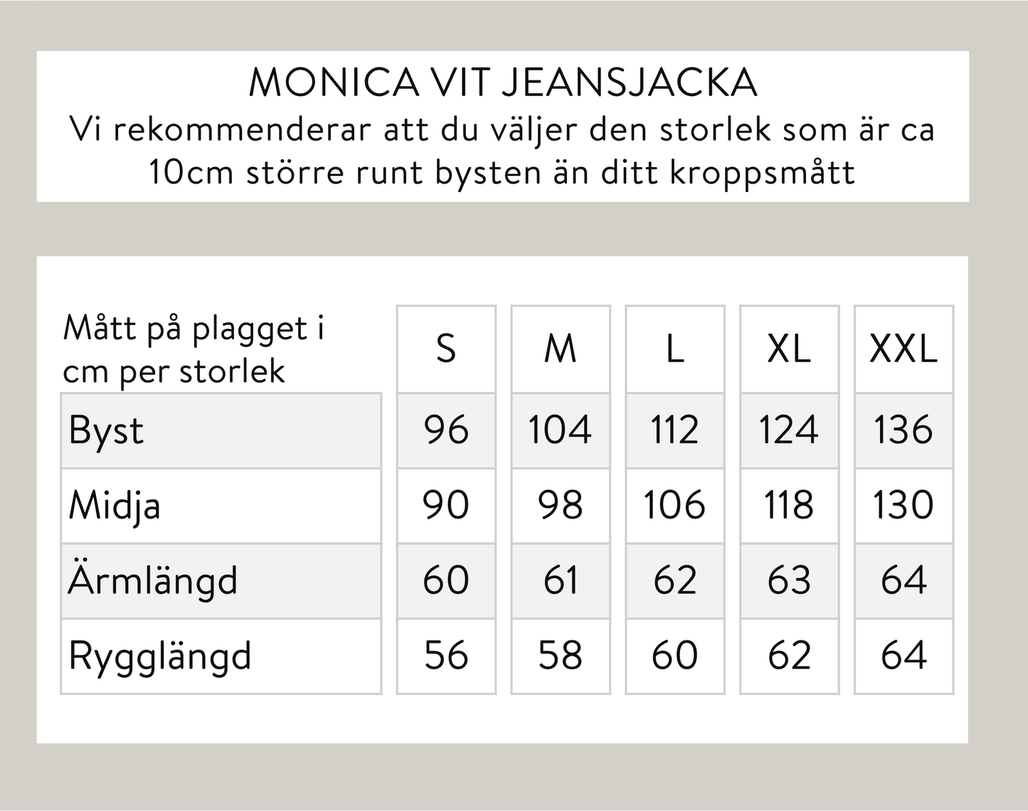 Monica farkkutakki - valkoinen