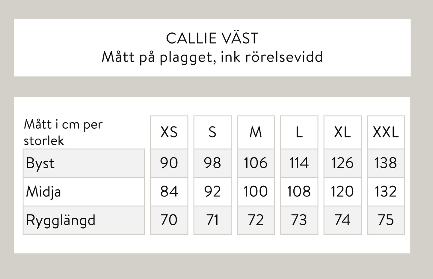 Callie väst - Svart