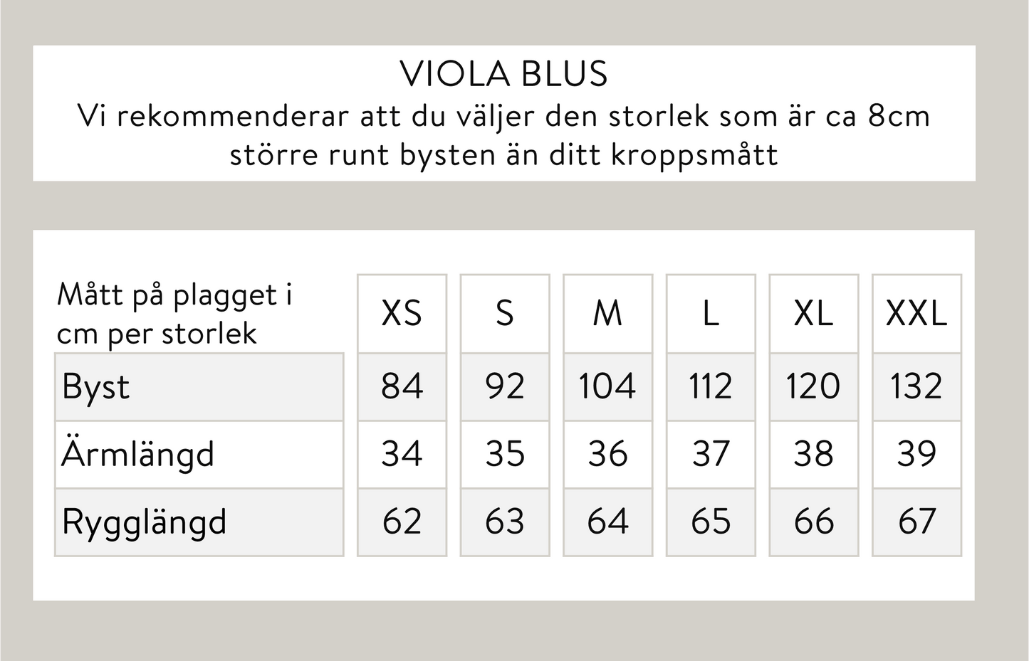 Viola pusero - luonnonvalkoinen