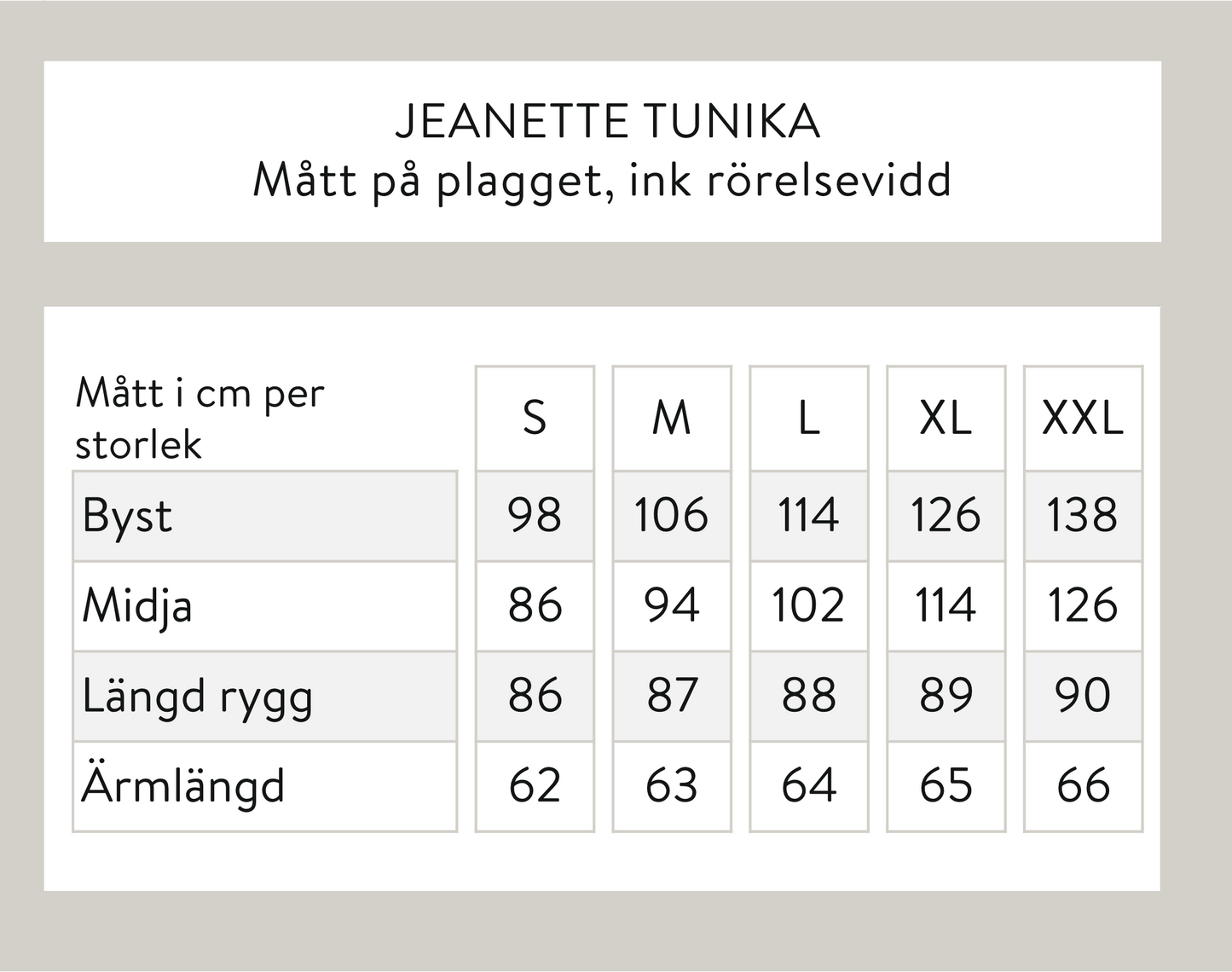 Jeanette tunika - beige